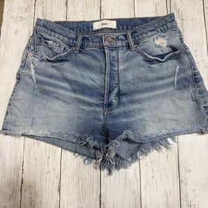 WOMEN'S BKE DENIM BILLIE BLUE JEAN SHORTS SIZE 28 DEISTRESSED